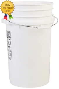 Premium 7 Gallon Bucket, HDPE, White - Picture 1 of 1
