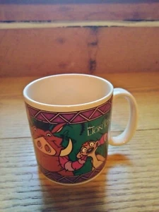 Vint Rare Disney Lion King Ceramic Coffee Mug Timon and Pumba Applause - Picture 1 of 4