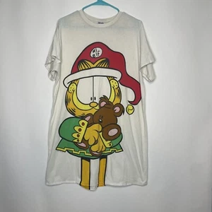 Vintage Garfield Christmas T-shirt Women's Size XL Sleepwear Long Jim Davis 1978 - Picture 1 of 6