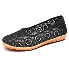 Womens Casual Round Toe Loafers Crochet Lace Flats Breathable Slip On Walk Shoes