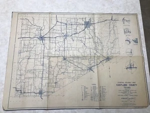 1936 General Highway Map Eastland County Texas - Picture 1 of 7