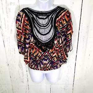 Bongo Damen Bluse großer Gummibund Flatterärmel Strick vorne - Bild 1 von 13
