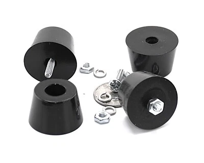 1  1/4" OD x  3/4" Height Rubber Feet for Amps & Speakers + Mounting Hardware - Image 1 of 4