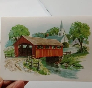 VTG Red Farm Studio Note Cards"Covered Bridge" 8 Cards 8 Envelopes 4"X6" - Picture 1 of 4