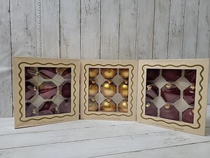 Vintage Rauch Christmas Ornaments Set Of 3 Boxes 27 Ornaments Total Red & Gold - Picture 1 of 9