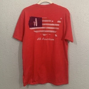 Johnnie-O Red Screen Print “All American” Short Sleeve Tee size M - Picture 1 of 9
