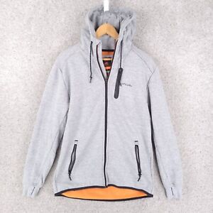 Rip Curl Hoodie Men Medium Gray Black Orange Full Zip Sweatshirt Anti Series