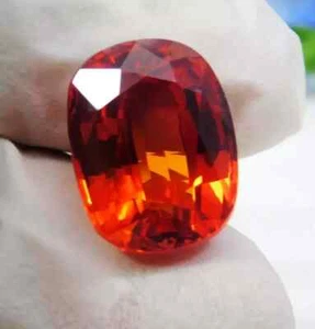 Natural 10-12 Ct Orange Sapphire Loose Gemstone | Cushion Cut | Perfect for Ring - Picture 1 of 5