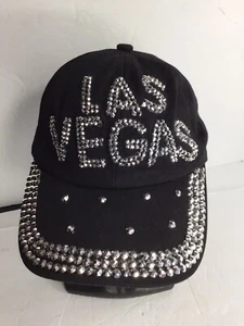 Las Vegas Black Silver Cap Adjustable Preowned - Picture 1 of 6