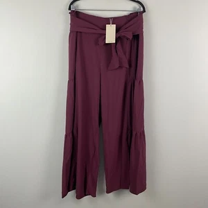 Halara Breezeful High Waisted Shirred Tie Front & Back Wide Leg Pants XL Purple - Picture 1 of 10