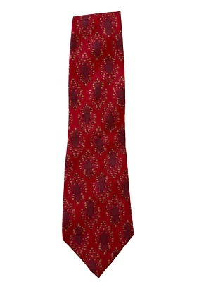 Corbata de satén vintage Adolfo roja y amarilla de seda 4x58 elegante elegante Foto 1 de 3