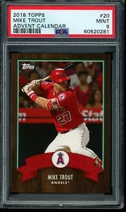 2018 Topps Advent Calendar #20 Mike Trout PSA 9 Mint SP Card - Picture 1 of 2