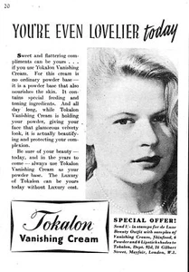 1951 Advert TOKALON 'Vanishing Cream' Small Vintage Original Cosmetics Print Ad - Picture 1 of 1