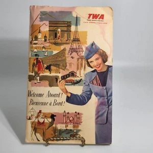 1950s TWA Travel Brochure Advertising USA Europe Africa Asia Illustrative VTG - Picture 1 of 8