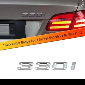 Chrome Trunk Number Letters Emblems Badge Badges Silver Sticker for BMW 330i - Picture 1 of 8