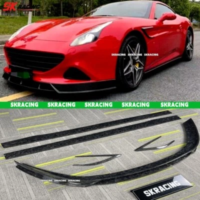 Saia frontal de fibra de carbono forjada lábio traseiro compatível com kits de carroceria Ferrari California T - Imagem 1 de 4
