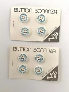8 botones de plástico blanco vintage marcados Estados Unidos 1776 en azul nuevo de lote antiguo (2-4 piezas) - Imagen 1 de 4