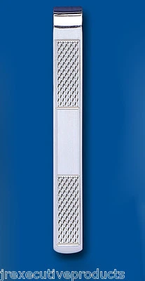 Tie Slide Solid Sterling Silver Engine Turned 7mm Wide - Image 1 of 3