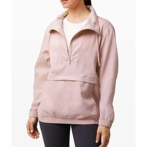 Lululemon Pack Light Pullover Jacket Size 8 Porcelain Pink Half Zip Lightweight - Picture 1 of 14