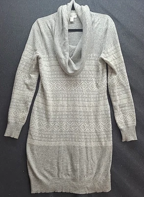 Vestido suéter KENAR cinza mistura de lã gola alta tamanho M chalé resort viagem de esqui - Imagem 1 de 4