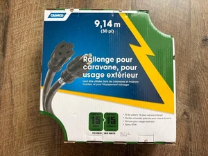 Camco 30' 15-Amp Extension Cord Ideal for RV, Mobile Home Household Use 55142 - Foto 1 di 2
