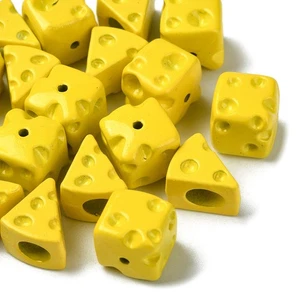 20pcs 3D Cheese Alloy Beads Yellow Baking Paint Simulation Food Beads for DIY - Picture 1 of 7