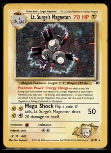 2000 Pokemon Gym Heroes: Holo Rare Lt. Surge's Magneton 8/132 Swirl HP WOTC Vintage - Bild 1 von 2