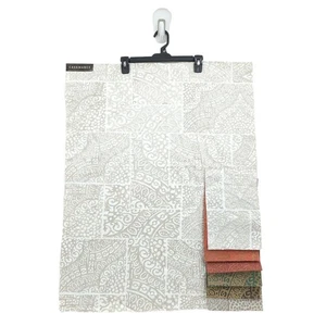 CASAMANCE Alencon Sample Fabric Beige White 6 Swatch Patchwork Embroidered FLAW - Picture 1 of 14