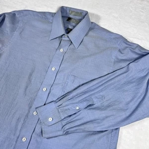 Camisa Stafford Executive Regular Abotonada Manga Larga Azul Talla 16 33 Algodón - Imagen 1 de 7