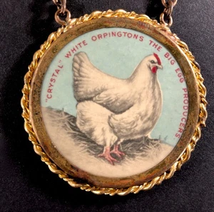 Antike frühe 1900er Whitehead und Hoag erster Preis Orpingtons Huhn Medaille - Bild 1 von 10