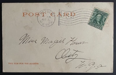Keyser, West Virginia Post Card, mailed Jun 4, 1907, addressed to City - WV - Image 1 of 2