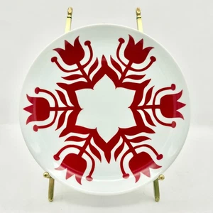 Crate & Barrel Kate Forrester Nordic Red & White Salad Plate – 8" Replacement - Picture 1 of 5