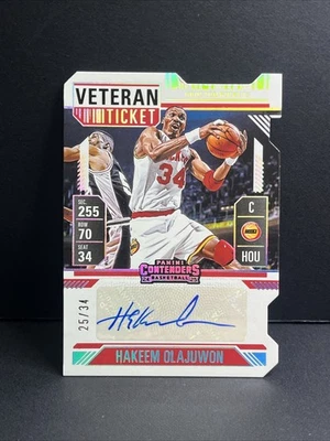 Hakeem Olajuwon 2024-25 Panini Silhouette Contenders Veteran Auto /34 #VST-HAK - Image 1 of 2