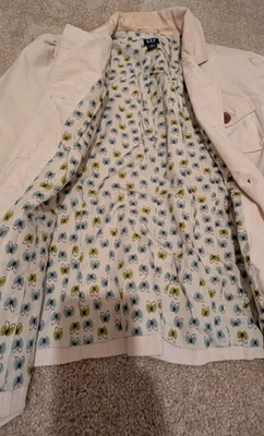 Gap - Corduroy Jacket - Ivory Color with Butterfly Print Lining - vintage - Image 1 of 4