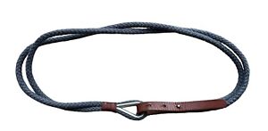 Colorful Belt Wrapped Cord  Blue-tone Cast Metal 40’’long