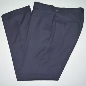 RALPH LAUREN BLACK LABEL 100% Wool Navy Pinstripe Flat Front Dress Pants 33 x 31 - Picture 1 of 3