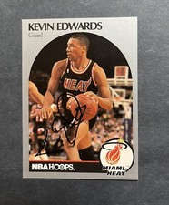1990 NBA Hoops Basketball Card #165 Kevin Edwards Miami Heat