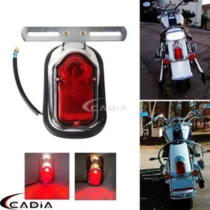 Luz trasera de freno lápida lámpara de matrícula para Harley Softail Dyna Café Racer - Imagen 1 de 10