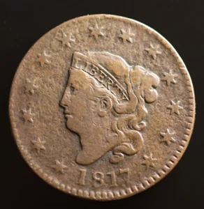 1817 Großer Cent 13 Sterne Krönchenkopf 1 Cent 1c Stück 13 Pfennig - Bild 1 von 2