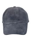 Grey Genuine Leather Suede Baseball Hat Cap Adjustable