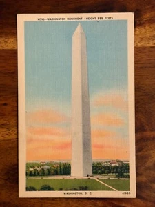 Washington Monument Washington DC D.C. Vintage Linen Postcard Unposted - Picture 1 of 3