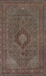 Vintage Geometric Tebriz Traditional Hand-knotted Area Rug 7'x10' Wool Carpet
