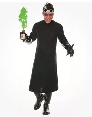 Mad Doctor Hombre XXL Disfraz Científico Loco Halloween Laboratorio Abrigo y Guantes, Nuevo Foto 1 de 4