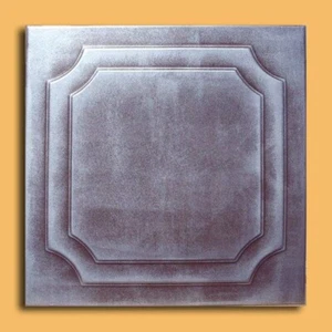 Incolla fai da te, polistirolo decorativo, YALTA 20" x 20" argento antico - Foto 1 di 1