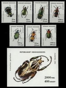 Madagascar 1994 - Mi-N.o 1656-1662 y bloque 254 ** - Estampillada sin montar o nunca montada - Escarabajo / Escarabajos - Imagen 1 de 1