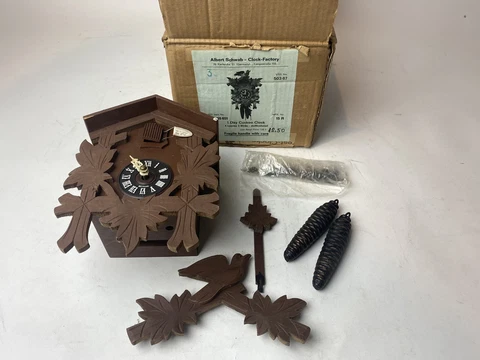 Albert Schwab 1 Day Germany Cuckoo Clock 1974 Original Box RARE Cover