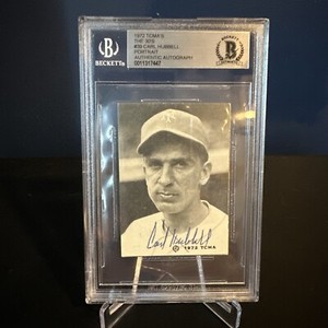 1972 TCMA The 30’s Carl Hubbell ( Portrait) Autographed HOF