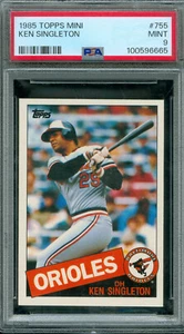 1985 TOPPS MINI # 755 KEN SINGLETON PSA 9 2ND FINEST 100 MADE VERY RARE * 6665 - Picture 1 of 5
