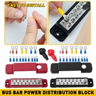 2Pcs 12 Terminal Block Bus Bar & Cover 12V Distribution Bus Bar Auto Boat Power
