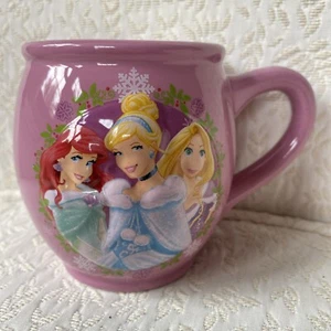 Disney 14314 Princess Pink Ceramic Coffe Tea Cup Mug Ariel Cinderella Rapunzel - Picture 1 of 6